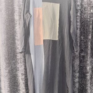 Elegant Gray Color Block Dress